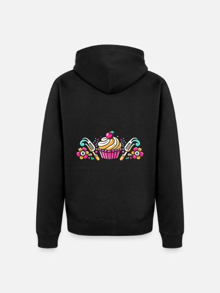 Cupcake Bäcker Backen Backen Cupcakes Konditorei Bäcker - Unisex Premium Bio Zip Hoodie - Schwarz