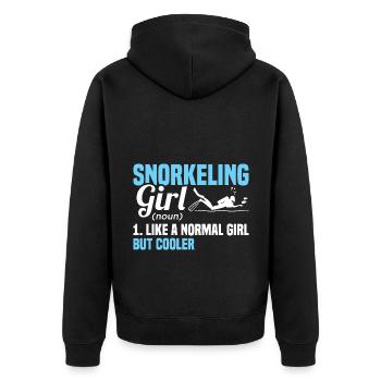 Snorkeling Girl Noun Definition Diver Scuba Diving - Unisex Premium Bio Zip Hoodie - Schwarz - Hinten - Nico (187cm)