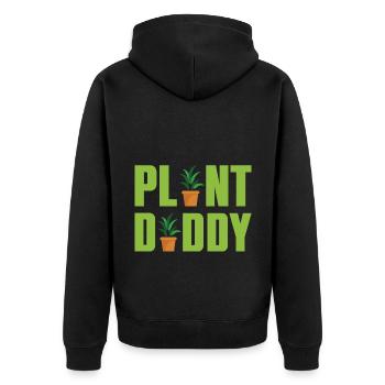 Plant Daddy Graphic Gardener Gardening Horticultur - Unisex Premium Bio Zip Hoodie - Schwarz - Hinten - Nico (187cm)