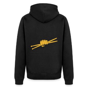 Drumstick Drummer Drum Drumming Drummers - Unisex Premium Bio Zip Hoodie - Schwarz - Hinten - Nico (187cm)