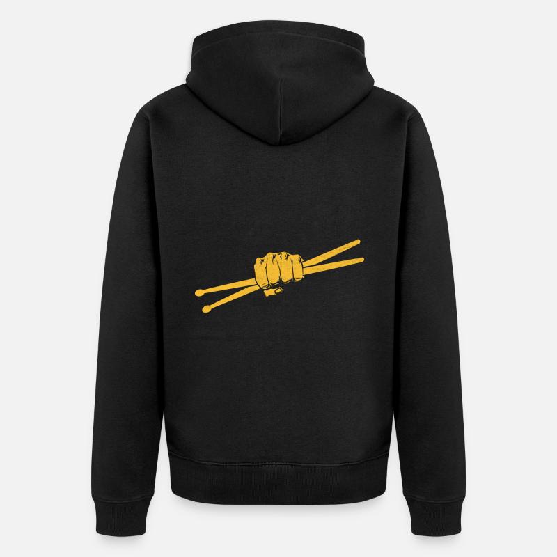 Drumstick Drummer Drum Drumming Drummers - Veste à capuche bio Premium Unisexe - noir