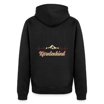Kärnten Berge Herzschlag Österreich Alpen - Unisex Premium Bio Zip Hoodie - Schwarz - Hinten - Nico (187cm)