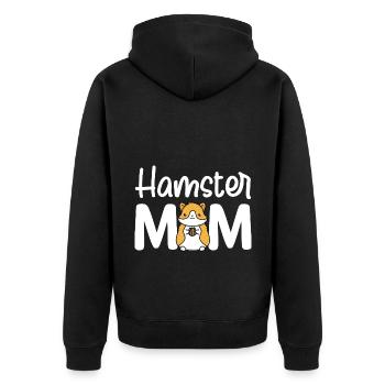 Hamster Mom Animal Lover Pet Owner Rodents Hamster - Unisex Premium Bio Zip Hoodie - Schwarz - Hinten - Nico (187cm)