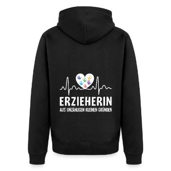 Erzieherin Aus Unzähligen Kleinen Gründen Kindergä - Unisex Premium Bio Zip Hoodie - Schwarz - Hinten - Nico (187cm)
