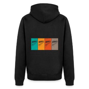 Pan Flöte Retro Pan Flutist Marching Band Musik In - Unisex Premium Bio Zip Hoodie - Schwarz - Hinten - Nico (187cm)