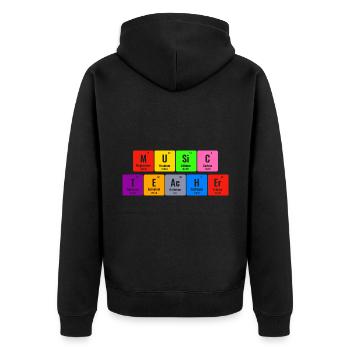 Periodisches System der Elemente Musiklehrer Klasse M - Unisex Premium Bio Zip Hoodie - Schwarz - Hinten - Nico (187cm)