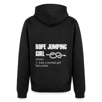 Rope Jumping Girl Definition Rope Jumping Rope Ski - Unisex Premium Bio Zip Hoodie - Schwarz - Hinten - Nico (187cm)