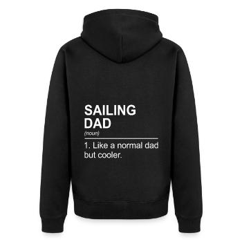 Sailing Dad Like A Normal Dad But Way Cooler Sailo - Unisex Premium Bio Zip Hoodie - Schwarz - Hinten - Nico (187cm)