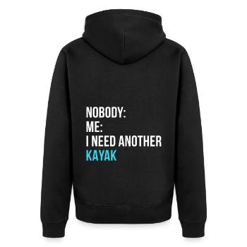 Nobody Me I Need Another Kayak Rowing Kayaking Can - Unisex Premium Bio Zip Hoodie - Schwarz - Hinten - Nico (187cm)