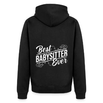 Best Babysitter Ever Daycare Provider Babysitting - Unisex Premium Bio Zip Hoodie - Schwarz - Hinten - Nico (187cm)