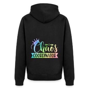 Chaos Coordinator Babysitting Daycare Provider Pre - Unisex Premium Bio Zip Hoodie - Schwarz - Hinten - Nico (187cm)
