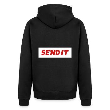 Send it - Veste à capuche bio Premium Unisexe - noir - Dos - Nico (187cm)