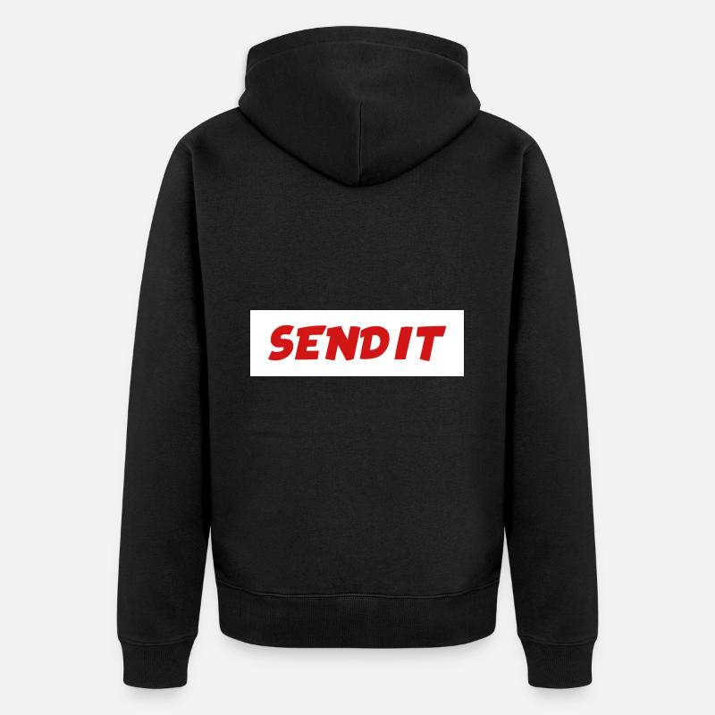 Senden Sie es - Unisex Premium Bio Zip Hoodie - Schwarz