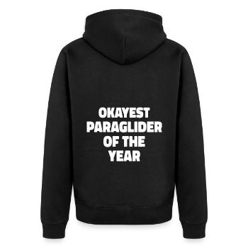 Okayest Paraglider Of The Year Paragliding Skydive - Unisex Premium Bio Zip Hoodie - Schwarz - Hinten - Nico (187cm)