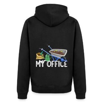 Retro Graphic Gardener Horticulturist Gardening La - Unisex Premium Bio Zip Hoodie - Schwarz - Hinten - Nico (187cm)