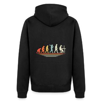 Coffee Coding Evolution Coder Developer Nerd Coffe - Unisex Premium Organic Zip Hoodie - black - Back - Nico (187cm)