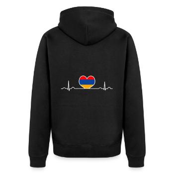 Arménie - Veste à capuche bio Premium Unisexe - noir - Dos - Nico (187cm)
