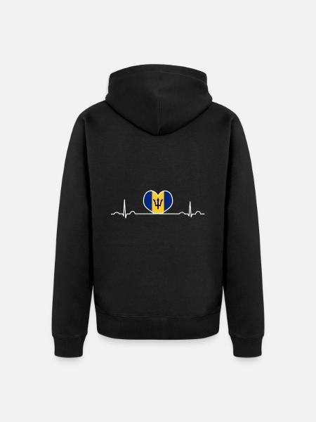 Barbados - Unisex Premium Organic Zip Hoodie - black