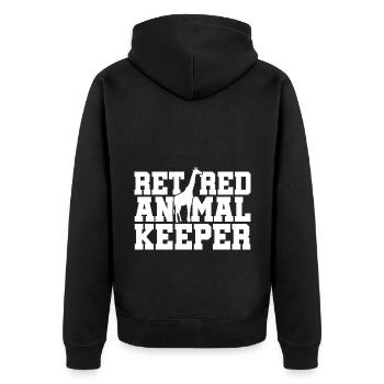 Retired Animal Keeper Animal Lover Zoologist Zoo K - Unisex Premium Bio Zip Hoodie - Schwarz - Hinten - Nico (187cm)