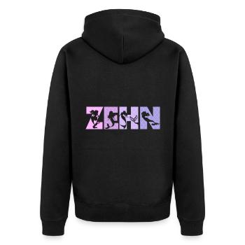 Geburtstag Mädchen 10 Jahre alt Nixe Meerjungfrau - Unisex Premium Bio Zip Hoodie - Schwarz - Hinten - Nico (187cm)
