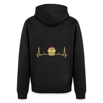 Evolution Backen Gebäck Bäcker Brot Backen Kuchen Backen - Unisex Premium Bio Zip Hoodie - Schwarz - Hinten - Nico (187cm)