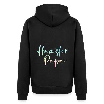 Hamster Papa Animal Lover Pet Owner Rodents Hamste - Unisex Premium Bio Zip Hoodie - Schwarz - Hinten - Nico (187cm)