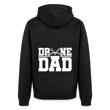 Drone Dad Graphic Drone Flying Quadcopter Pilot RC - Unisex Premium Organic Zip Hoodie - black - Back - Nico (187cm)