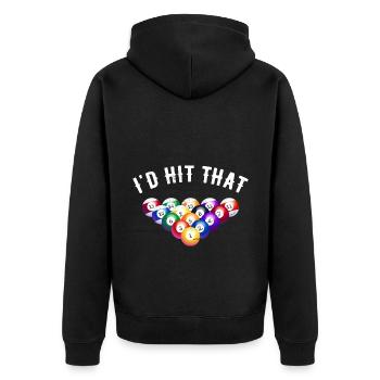 Id Hit That Billard Player Pool Billard Snooker Po - Unisex Premium Organic Zip Hoodie - black - Back - Nico (187cm)