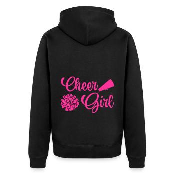 Cheer Girl Cheerleading Cheerleader Cheerdance Gym - Unisex Premium Bio Zip Hoodie - Schwarz - Hinten - Nico (187cm)