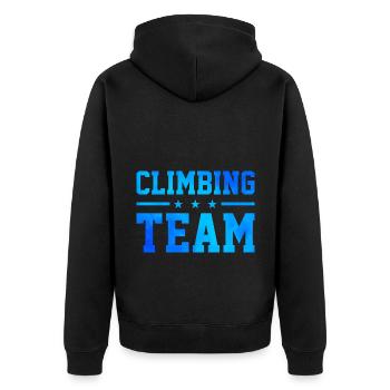 Climbing Team Climbing Bouldering Rock Climber Mou - Unisex Premium Bio Zip Hoodie - Schwarz - Hinten - Nico (187cm)