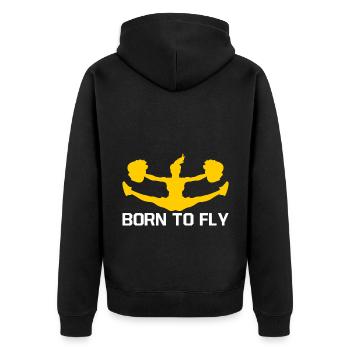 Born To Fly Cheerleading Cheerleader Cheerdance Gy - Unisex Premium Bio Zip Hoodie - Schwarz - Hinten - Nico (187cm)