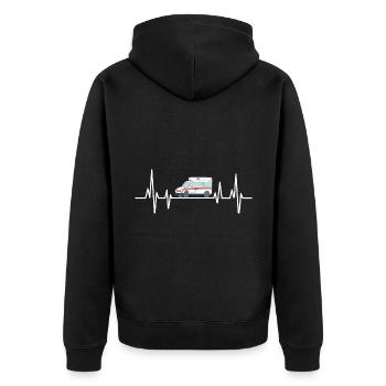 Heartbeat Ambulance Driver EMS Paramedic Drivers P - Unisex Premium Organic Zip Hoodie - black - Back - Nico (187cm)
