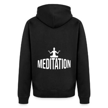 Meditation Graphic Meditate Meditation Relaxation - Unisex Premium Bio Zip Hoodie - Schwarz - Hinten - Nico (187cm)