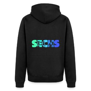 6. Geburtstag Robotik Technik 6 Jahre Roboter - Unisex Premium Bio Zip Hoodie - Schwarz - Hinten - Nico (187cm)