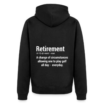 Retirement Definition Noun Golf Player Golfing Put - Unisex Premium Bio Zip Hoodie - Schwarz - Hinten - Nico (187cm)