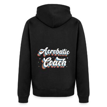 Retro Graphic Gymnast Gymnastics Acrobat Acrobatic - Unisex Premium Bio Zip Hoodie - Schwarz - Hinten - Nico (187cm)