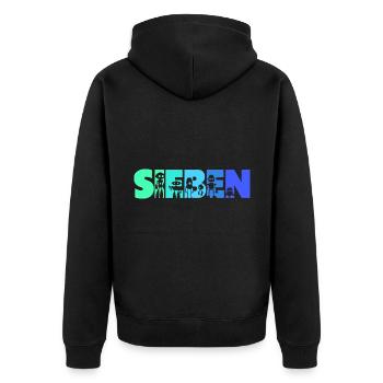7. Geburtstag Robotik Technik 7 Jahre Roboter - Unisex Premium Bio Zip Hoodie - Schwarz - Hinten - Nico (187cm)