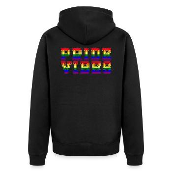 Pride Vibes - Unisex Premium Bio Zip Hoodie - Schwarz - Hinten - Nico (187cm)