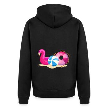 Bains en rose - Veste à capuche bio Premium Unisexe - noir - Dos - Nico (187cm)