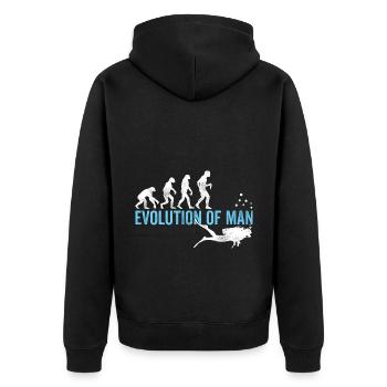 Evolution Graphic Diver Diving Scuba Diver Apnoe S - Unisex Premium Bio Zip Hoodie - Schwarz - Hinten - Nico (187cm)