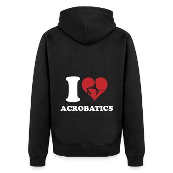 I Love Acrobatics Graphic Acrobat Gymnastics Gymna - Unisex Premium Bio Zip Hoodie - Schwarz - Hinten - Nico (187cm)