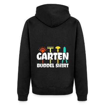 Garten Buddel Shirt Gärtner Gartenbau Gärtnern Gar - Unisex Premium Bio Zip Hoodie - Schwarz - Hinten - Nico (187cm)