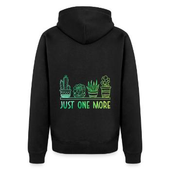Just One More Gardening Garden Horticulture Garden - Unisex Premium Bio Zip Hoodie - Schwarz - Hinten - Nico (187cm)