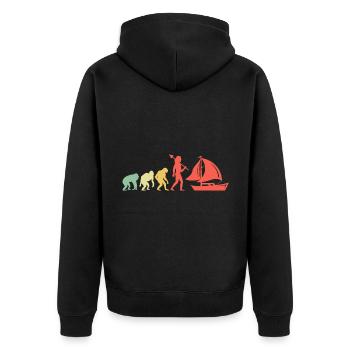 Evolution Boating Paddle Boat - Unisex Premium Organic Zip Hoodie - black - Back - Nico (187cm)