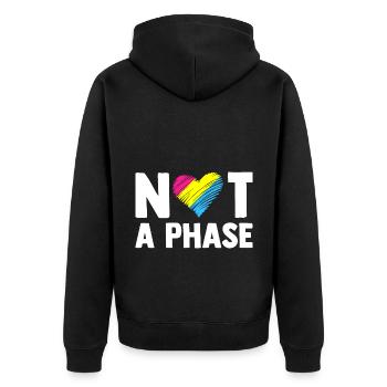 Not A Phase Gay Bisexual Pride Rainbow Lgbtq Diver - Unisex Premium Bio Zip Hoodie - Schwarz - Hinten - Nico (187cm)
