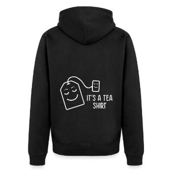 It's A Tea Shirt Tea Drinking Tea Lover Brewing Cu - Unisex Premium Bio Zip Hoodie - Schwarz - Hinten - Nico (187cm)