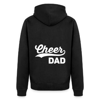 Cheer Dad The Only Thing I Flip Is My Wallet Gymna - Unisex Premium Bio Zip Hoodie - Schwarz - Hinten - Nico (187cm)