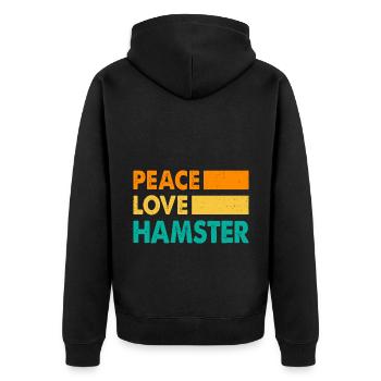 Peace Love Hamster Animal Owner Hamster Lover Pet - Unisex Premium Bio Zip Hoodie - Schwarz - Hinten - Nico (187cm)