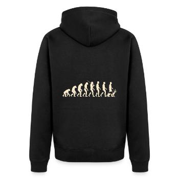 Evolution Deutscher Schäferhund Liebhaber Schäferhunde GSD - Unisex Premium Bio Zip Hoodie - Schwarz - Hinten - Nico (187cm)