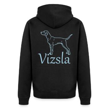 hongarian vizsla © www.dog-power.nl - Unisex Premium Organic Zip Hoodie - black - Back - Nico (187cm)